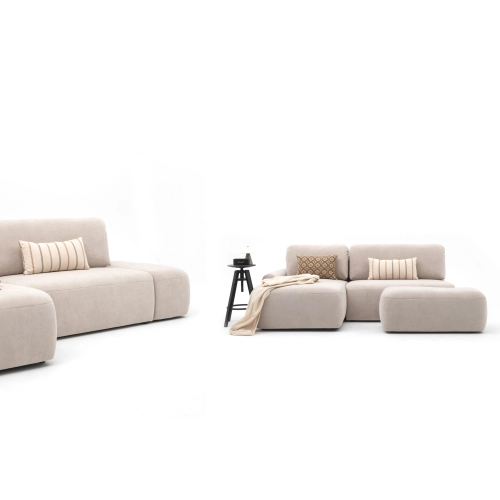 CLOUD narożnik z odłączaną pufką-podnóżkiem